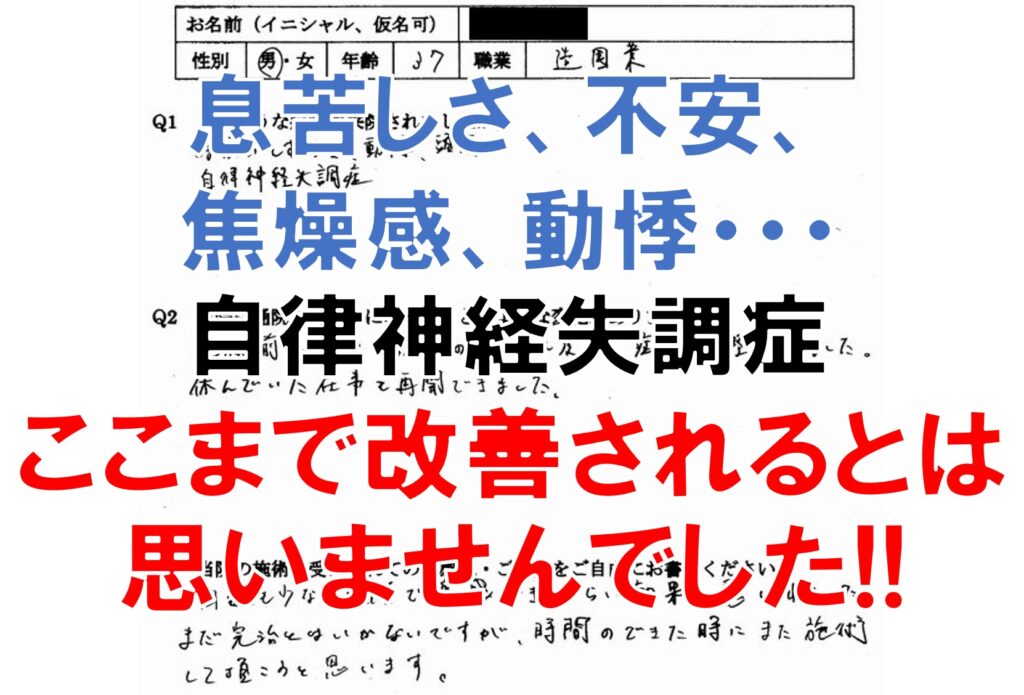 息苦しさ、動悸、不安感、頭痛、めまいなどのある福岡市博多区の方の口コミ