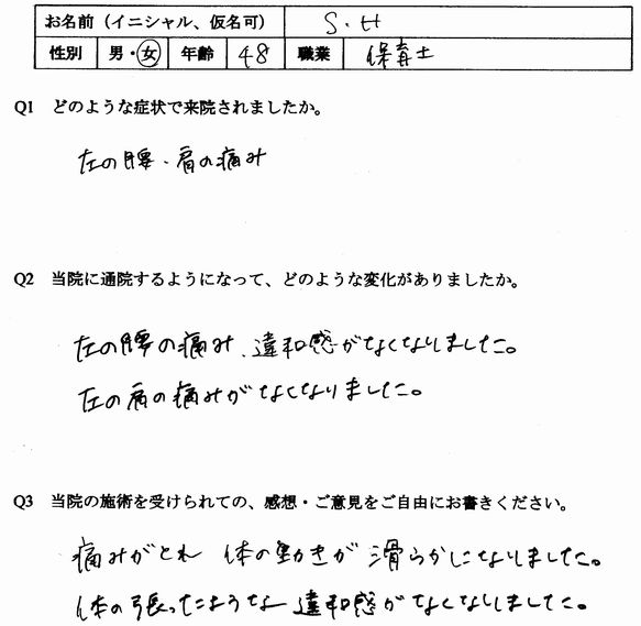 腰痛、肩こり、首こり、頭痛のある宇美町の方のアンケート