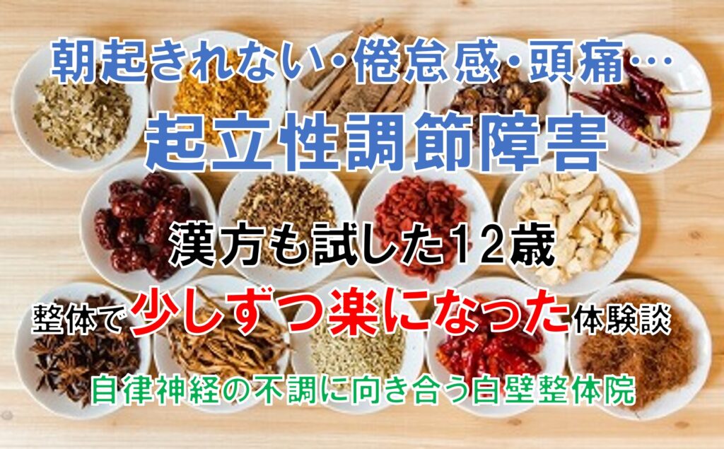 朝起きれない、倦怠感、頭痛などの起立性調節障害の不調が楽になった大野城市の子供が飲んだ漢方のイメージ画像