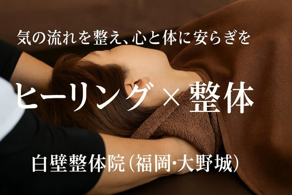 ヒーリングと整体を組み合わせた施術の様子｜白壁整体院（福岡・大野城）